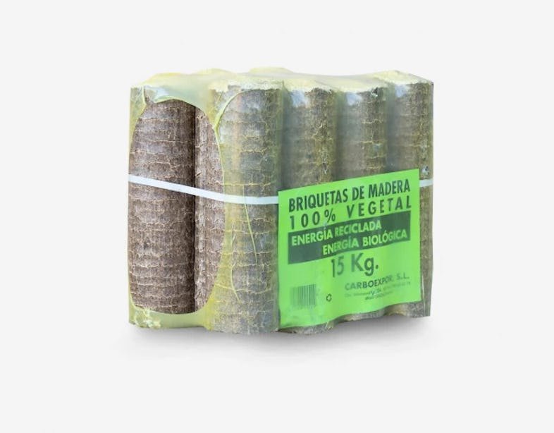 Palet de 72 paquetes de 15 kilos de Briquetas de Madera – 1.050 Kilos