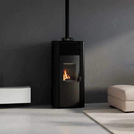 Estufa de pellets VAYNE BLACK 12 kW con camisa de agua